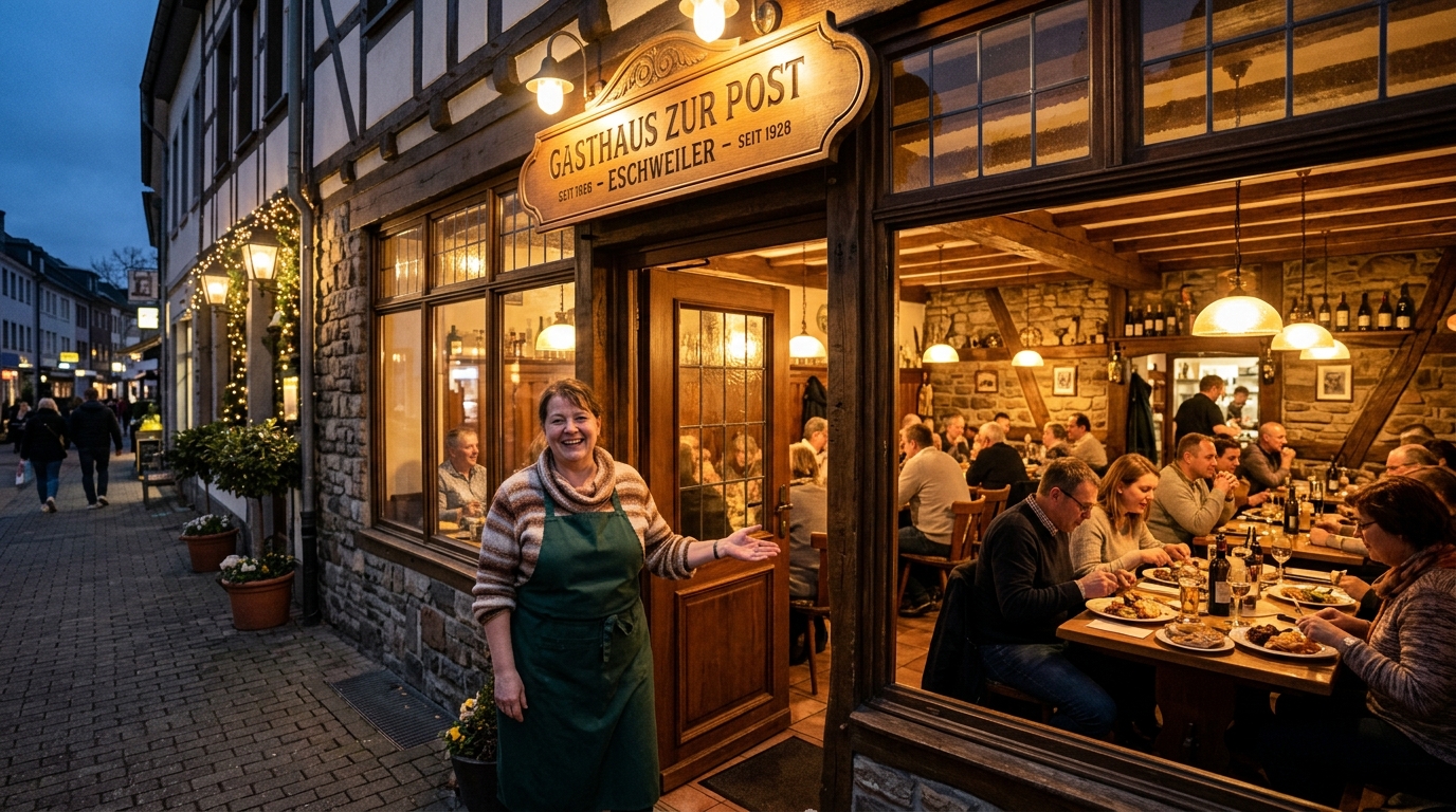 Erfolgreiches Restaurant in Eschweiler mit vollen Tischen und zufriedenen Gästen